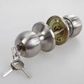 Round Door Handle Door Knobs Lock Stainless Steel Entrance Passage Door Lock with Key for Bedroom Li. 