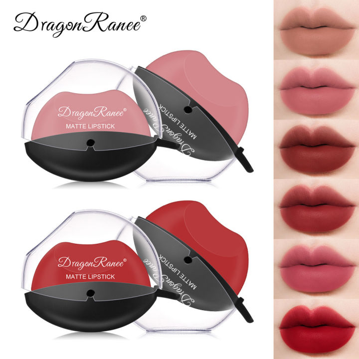 Lip-shaped Lipstick Makeup Lazy Blush Lipstick Matte Makeup Effect Moisturizing Lip Gloss Waterproof Non-stick Cup1PCS