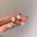 Fashion Tulip Pearl Earrings for Women Flowers Stud Earrings Elegant Party Jewelry Gifts. 