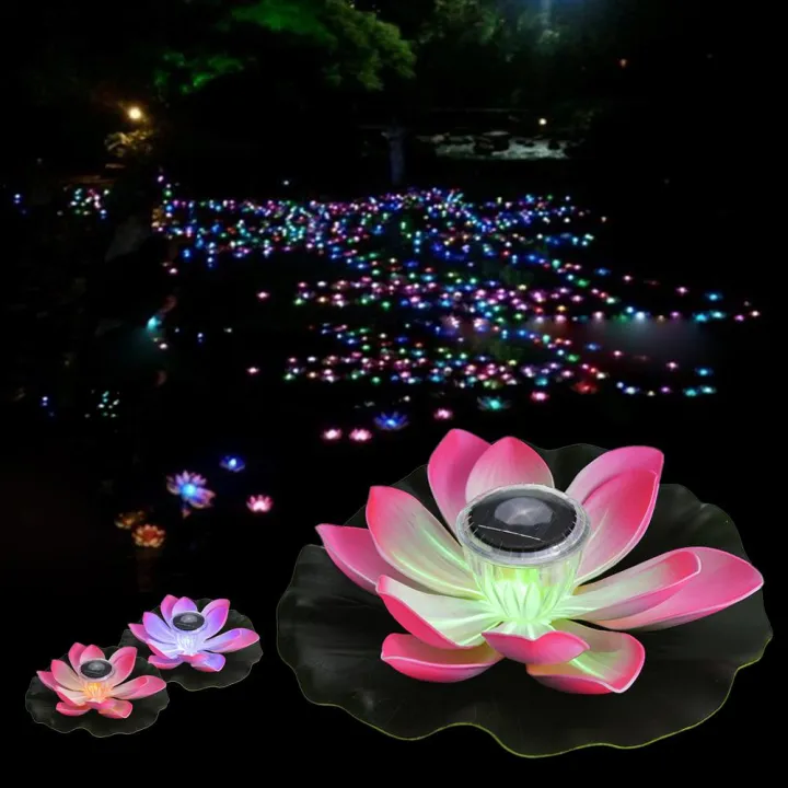 Migeet%200.1W%20Solar%20Powered%20Multi-colored%20LEDs%20Lotus%20Flower%20Lamp%20RGB%20Water%20Resistant%20Outdoor%20Floating%20Pond%20Night%20Light%20Auto%20On%20/%20Off%20for%20Garden%20Pool%20Party%20Ideal%20Gift%20Pink%20-%20Image%203