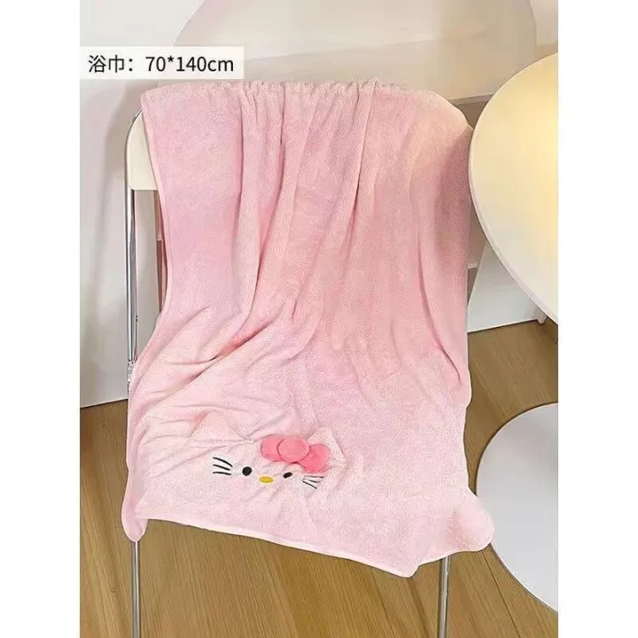 Hello%20Kltty%20Bath%20Female%20Towels%20Dry%20Hair%20Cap%20Two%20or%20Three%20Piece%20Set%20Cute%20Large%20Bathrobe%20Family%20Student%20Couple%20-%20Image%206