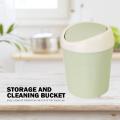 Plastic Mini Desktop Waste Bin Home Kitchen Trash Can Rolling Cover Dustbin Trash Basket for Table Home Office Desk Dustbin. 