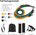 Resistance Bands Set, Including 5 Stackable Exercise Bands with Door Anchor,2 Foam Handle,2 Metal Foot Ring & Carrying Case - Home Workouts, Physical Therapy, Gym Training, Yoga. 