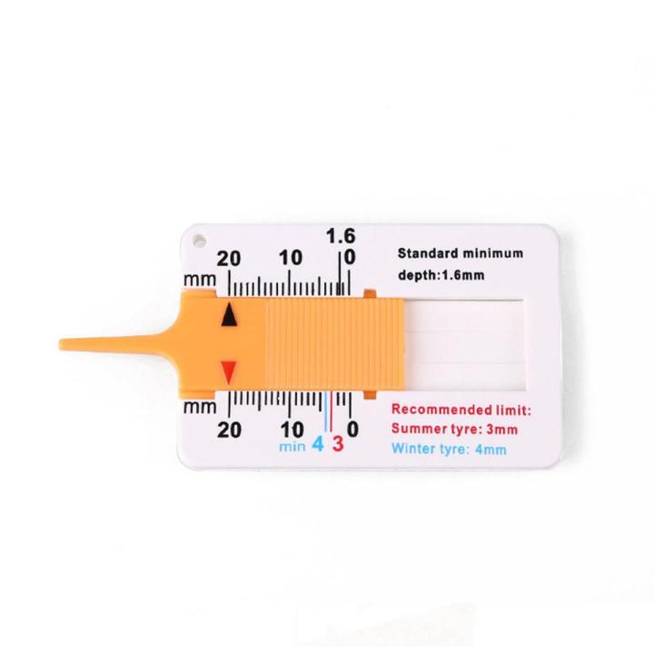 TE Measure Tool Tyre Tread Depth Gauge Tread Depth Meter Tool for Car Wheel white&yellow