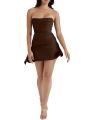 Women Tube Top Dress Elegant Solid Color Sleeveless Strapless Low-Cut Ruched Bodycon Female Slim Fit Short Dreses Party Banquet.