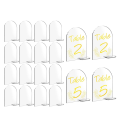 20 Packs Blank Acrylic Numbers Signs with Stand 6X4 Inch Diy Arch Acrylic Stand Signs.