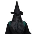 Halloween Horror Old Witch Mask with Hat Cosplay Scary Clown Hag Latex Masks Green Face Big Nose Old Women Costume Party Props.