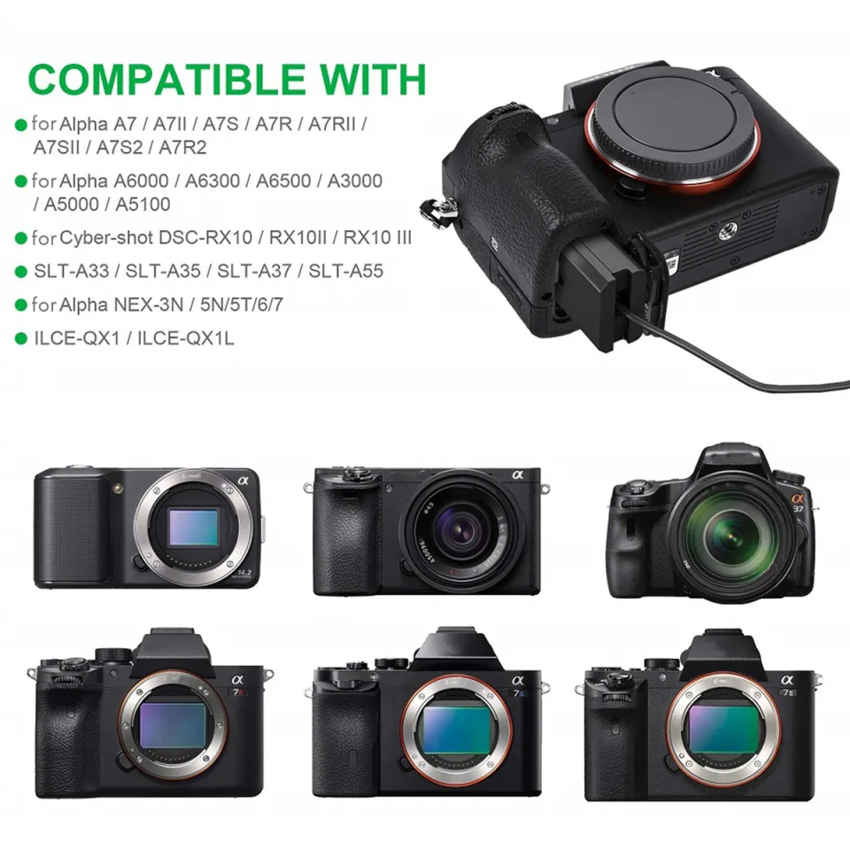 Alimentatore AC-PW20 TKDY Per Sony Alpha E NEX, Sostituisce La Batteria NP-FW50 Per Ricarica Continua