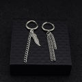 Bulletproof teenager Jungkook same asymmetrical chain earrings personality fashion mix and match earrings ear clips wholesale.