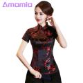 Women Vintage Top Traditional Chinese Cheongsam Tops Retro Floral Print Stand Collar Qipao for Women New Year Clothing Slim Fit Women Top.
