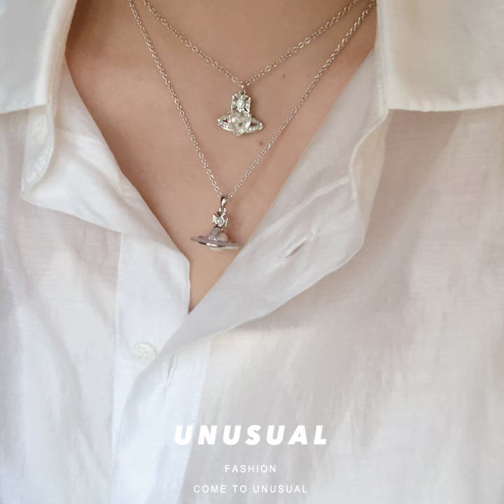 vivienne%20westwood%20%203D%20Saturn%20Pearl%20Pendant%20Necklace%20Vintage%20Luxury%20Advanced%20Sense%20-%20Image%203