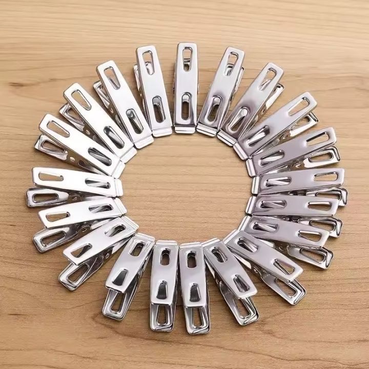 20pcs%20Stainless%20Steel%20Clothespins%20Kitchen%20Sealing%20Clips%20Durable%20Windproof%20Clips%20For%20Clothes%20Socks%20Document%20Organizers%20-%20Image%202