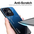 Quiberk for Infinix Smart 8 / Hot 40i Tempered Glass Hard Case Gradient Color Back + Soft Frame Shockproof Phone Cover.