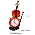 Simulation Violin Alarm Clock Musical Instrument Shape Table Clock Living Room Plastic Ornaments,Red Easy Install.