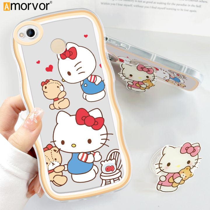 AMORVOR%20for%20Redmi%204X%20Back%20Cover%20With%20Free%20Holder%20Cartoon%20Kitty%20Soft%20Wavy%20Phone%20Case%20Camera%20Protection%20Transparent%20TPU%20Soft%20Cover%20-%20Image%202