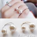 Elegant Women Open Rings Pearl Women New Accessories. 