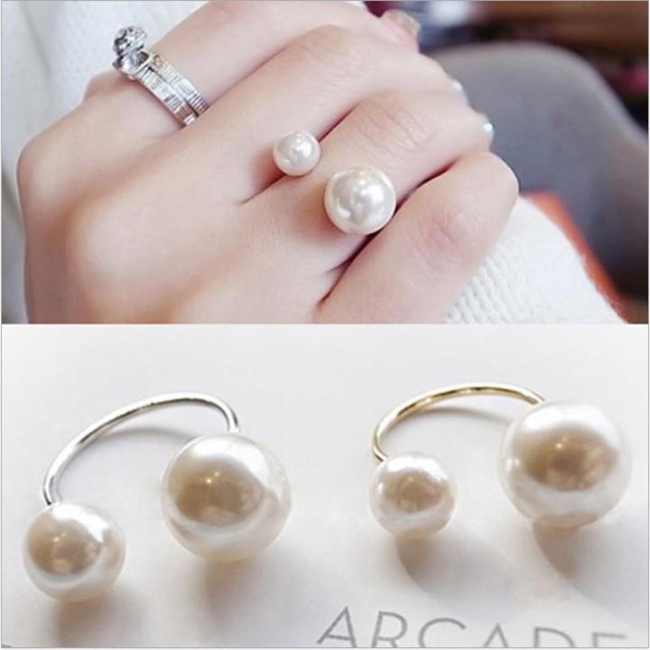 Elegant Women Open Rings Pearl Women New Accessories