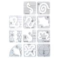 11PCS Free-Motion Quilting Template Set-Sewing Ruler & Clear Mark Acrylic Ruler & Ironing Ruler for DIY Machine Quilting.