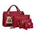 4Pcs/Set Women Bags Sets Elegant PU Leather Handbag Shoulder Bag Fashion Wild Solid Color Messenger Tote Pack Clutch Ladies Bags. 
