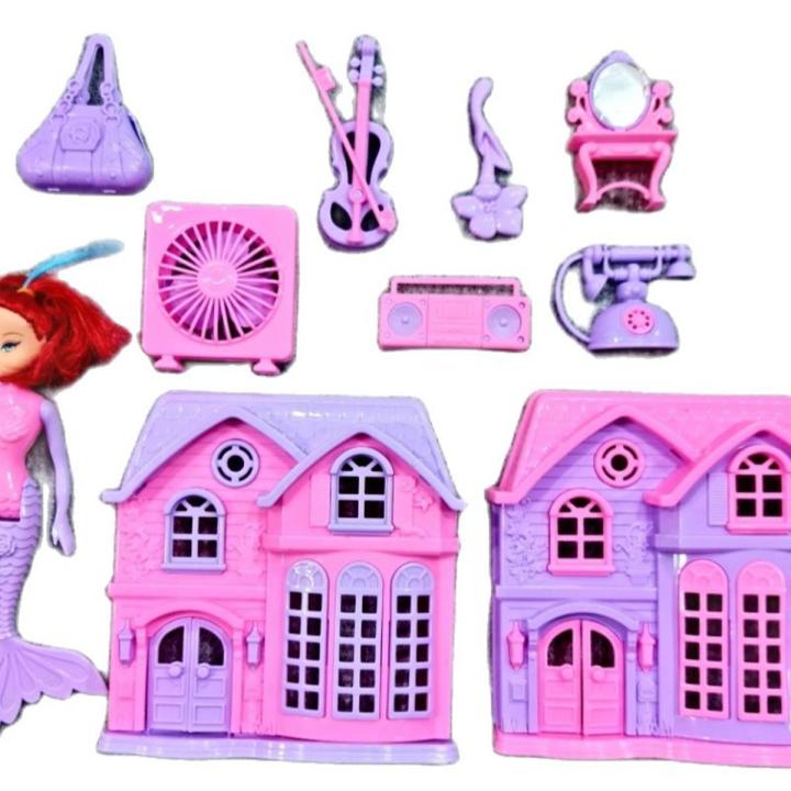 Sweet Family Dollhouse Toy Set with Princess Mermaid Doll - Toys for girls