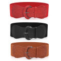 Womens Ladies Faux Leather Wide Stretch Elastic Buckle Cinch Waist Wide Belts Stylish Gift GJCUTE. 