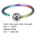 Nose Ring Stylish Skin-Friendly Multi Colors Non Piercing Nose Hoop for Party. 