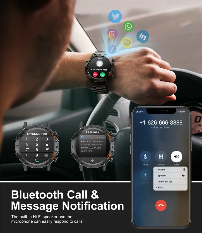 New 400mA Round Smart Watch Men AMOLED Screen Multiple Sports