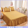 Korean Style Bed Skirt One-Piece Princess Style Bedspread-Style Mattress Cover Protective Cover Non-Slip Bedspread Solid Color Bed Sheet One-Piece。.
