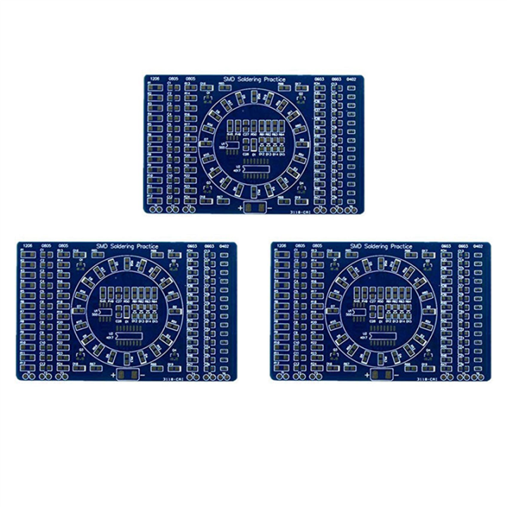 3X Rotating LED SMD NE555 Soldering Practice Board DIY Kit Fanny Skill Training DIY Kit Electronic PCB Board Module Suit