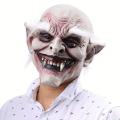 （New）Uniex cary Old Demon with White Eyebrow Mak Latex Cotume Head Mak for Halloween Party Prop. 