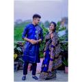 Stylish & Fashionable New Matching Best/Coupple Dress/For Men & Women / Saree & Panjabi/ (Combo Set)), - কাপল ড্রেস শাড়ি. 