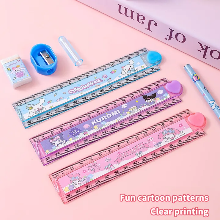 Kawaii%20Sanrio%20Stationary%20Set%20Cinnamoroll%20Kuromi%20My%20Melody%20Pencil%20Eraser%20Ruler%20Pencil%20Sharpener%20School%20Even%20Prizes%20-%20Image%202