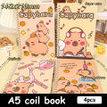 4Pcs Cartoon Lovely Capybara Coil Notebook Portable Kawaii Student Diary Notepad School Office Supplies Friend Birthday Gifts. 