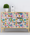 Spring Flower Boho Art Sticker for Decorating Wall Furniture Tiles Waterproof Decal.
