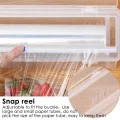 【In Stock】Plastic Food Wrap Dispenser With Slide Cutter Adjustable Cling Film Cutter Preservation Foil Storage Box Convenient Efficient. 