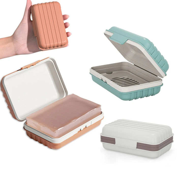 Portable Soap Dishes Bathroom Soap Dish With Lid Home Plastic Soap Box Leak-Proof Keeps Soap Dry Soap Dish Travel Essentials