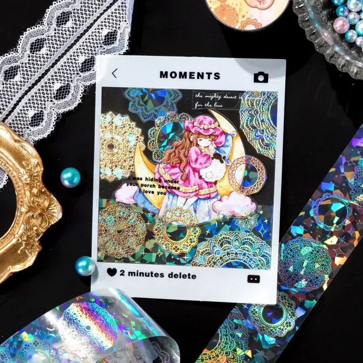 Retro%20Butterfly%20Whale%20Masking%20Washi%20Tape%20Laser%20Shining%20Decorative%20Adhesive%20Sticker%20Label%20Scrapbooking%20Handbook%20Material%20-%20Image%204