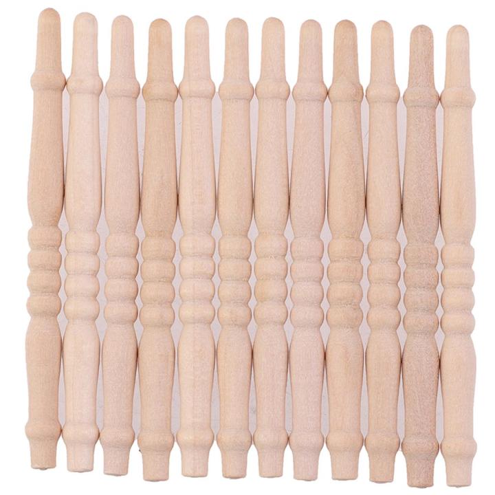 12pcs/lot 1:12 Dollhouse Miniature Wood Stair Railing DIY Model Accessories MJD