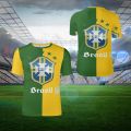 T Shirt for Men Tops Brazilian Soccerly Nation T-shirts Jersey Short Sleeve Crew Neck Men's Tee Boy Soccer Football Fans Gifts. 