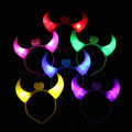Glowing Toys Children Adults Halloween And Christmas Party Decor LED Funny Devil Horn Light Up Headband Hair Hoops Flashing Horn. 