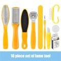 New NYT 10 In 1 Foot crubber Profeional Pedicure Tool Kit Rap Foot File Callu Remover et Feet Exfoliating crubber Cleaner. 