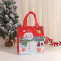 Santa Claus Christmas Non-Woven Bags Vibrant Tote bag 23*22*11cm Colorful Tote Bags Snowman Non-woven Party Gift Wrapping Bags. 