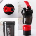 Protein Shaker & Gym Bottle 3 in 1 Stylish Package- RED.