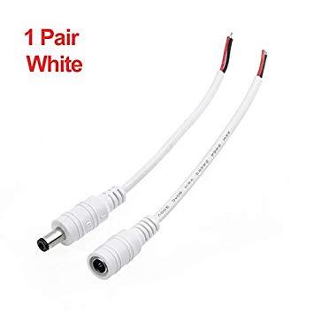 DC Power Connector Adapter Plug Female Socket with Wire pair