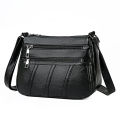 New Casual Bag Women Soft Pu Leather Shoulder Bags High-Quality Multi-Pocket Messenger Bag Black Ladies Business Crossbody Bag.