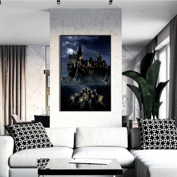 Boats%20to%20Hogwarts%20Magic%20School%20Night%20View%20Canvas%20Art%20Posters%20and%20Prints%20Landscape%20Painting%20on%20the%20Wall%20Art%20Picture%20Home%20Decor%20-%20Image%204