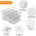 Air Fryer Rack 304 Stainless Steel Multi-Layer Dehydrator Rack Toast Rack Parts Accessories for Ninja Dual Air Fryer. 