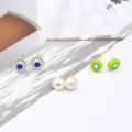 50 Pairs Korean Fashion Earrings Mixed Styles Pearls Colorful Rhinestone Flower Fruits Animal Plastic Stud Earring Set For Girls Piercing Metal Ladies Jewelry Gifts. 