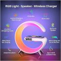 G63 Speaker Lamp - APP Control 3 in 1 Multi-Function Bluetooth Speaker With Wireless Charging, RGB Light and Alarm Clock - Charger G Lamp with Sunrise Alarm for Bedroom & Bedside table (G Speaker). 