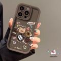Cute 3D Doll Coffee Little Bear Cartoon Graffiti Phone Case Compatible for IPhone 17 16 15 14 11 12 13 Pro Max 7Plus XR XS Max X 7 8 6 15 6S Plus SE 2020 Soft Angel Eyes Shockproof Cover.